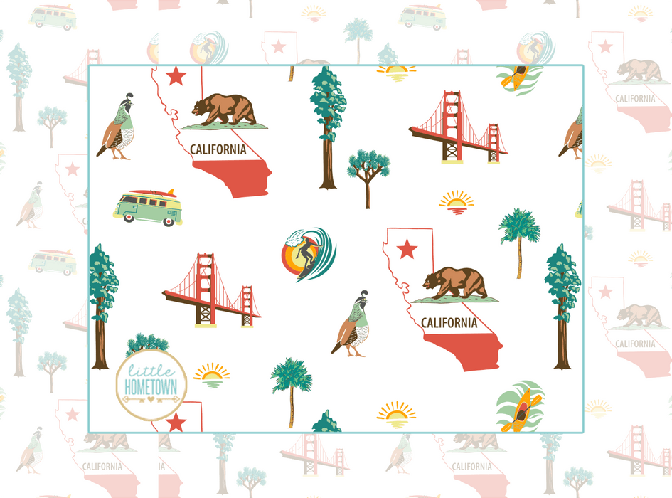 Little Hometown California Plush Throw Blanket 60x80