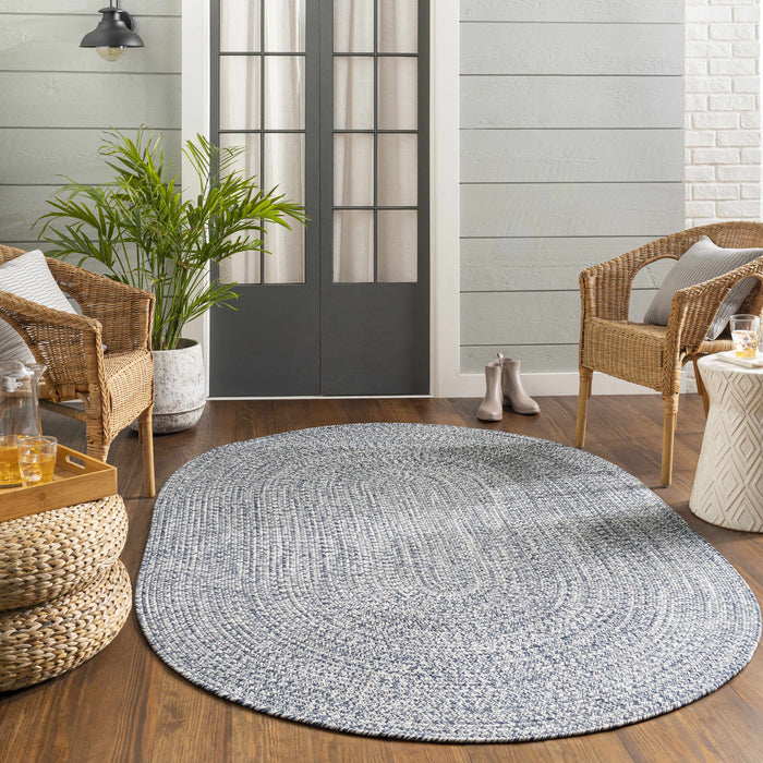 Hauteloom Blue Braided Faux Jute Rug