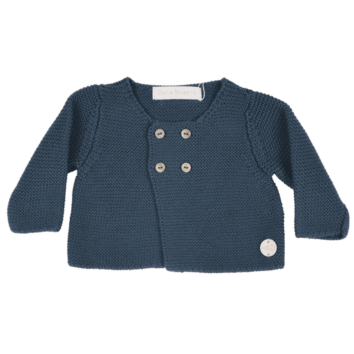 Bebe Sweeny Boys Blue Cotton Knit Cardigan