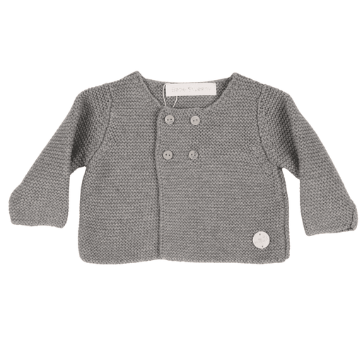 Bebe Sweeny Boys Grey Cotton Knit Cardigan