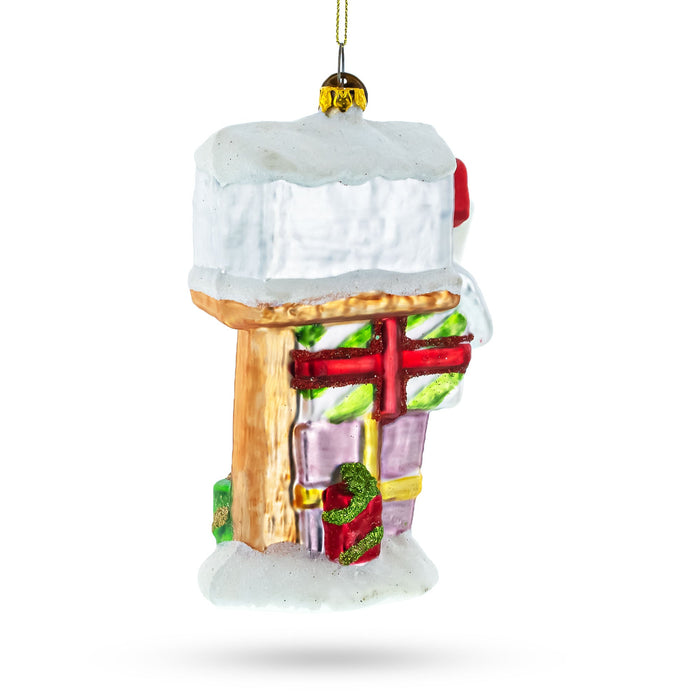 BestPysanky Festive Delivery: Mailbox with Letters and Gifts - Blown Glass Christmas Ornament