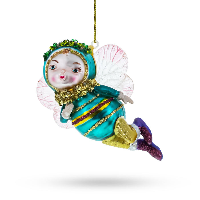 BestPysanky Enchanting Fairy Baby Blown Glass Christmas Ornament