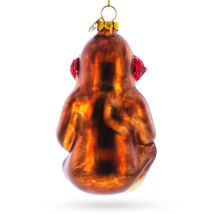 BestPysanky Monkey Video Gamer Blown Glass Christmas Ornament