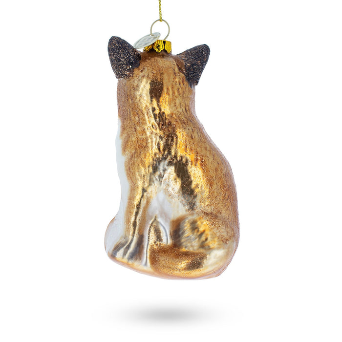 BestPysanky Loving Mother and Baby Fox - Blown Glass Christmas Ornament