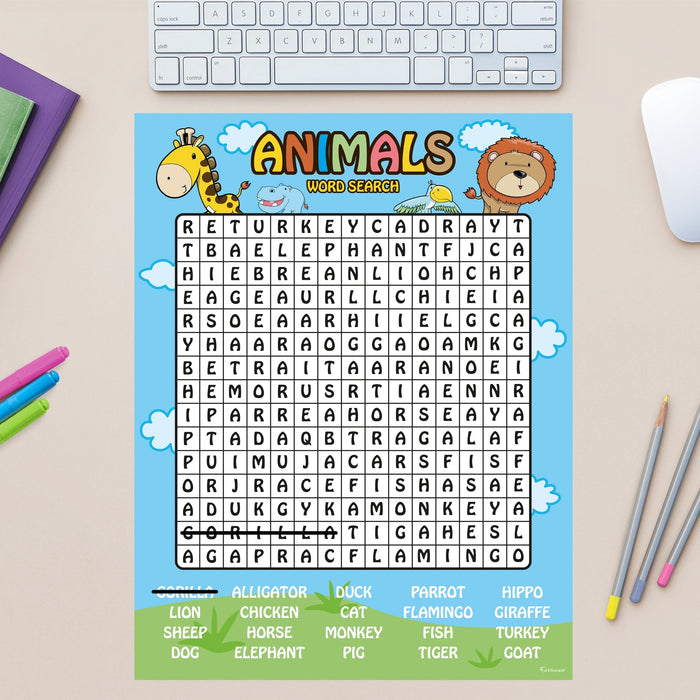 Fathead Word Search: Animals - Removable Dry Erase Vinyl Decal