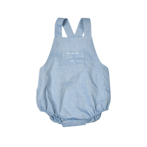 Bebe Sweeny Boys Blue Cotton Chambray Romper