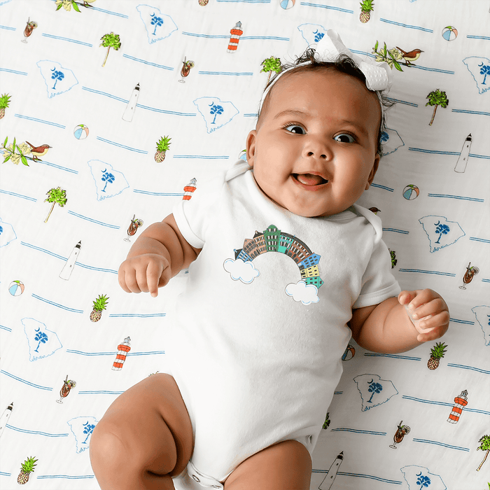 Little Hometown Charleston Rainbow Row Baby Onesie