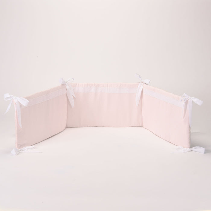 Bebe Sweeny CHELY | Girls Rose Blush Cotton Bed Bumper