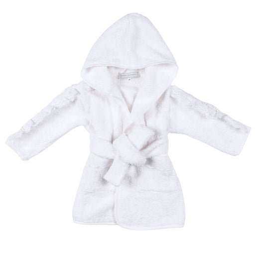 Bebe Sweeny CHELY | Personalised White Lace Ruffle Bathrobe