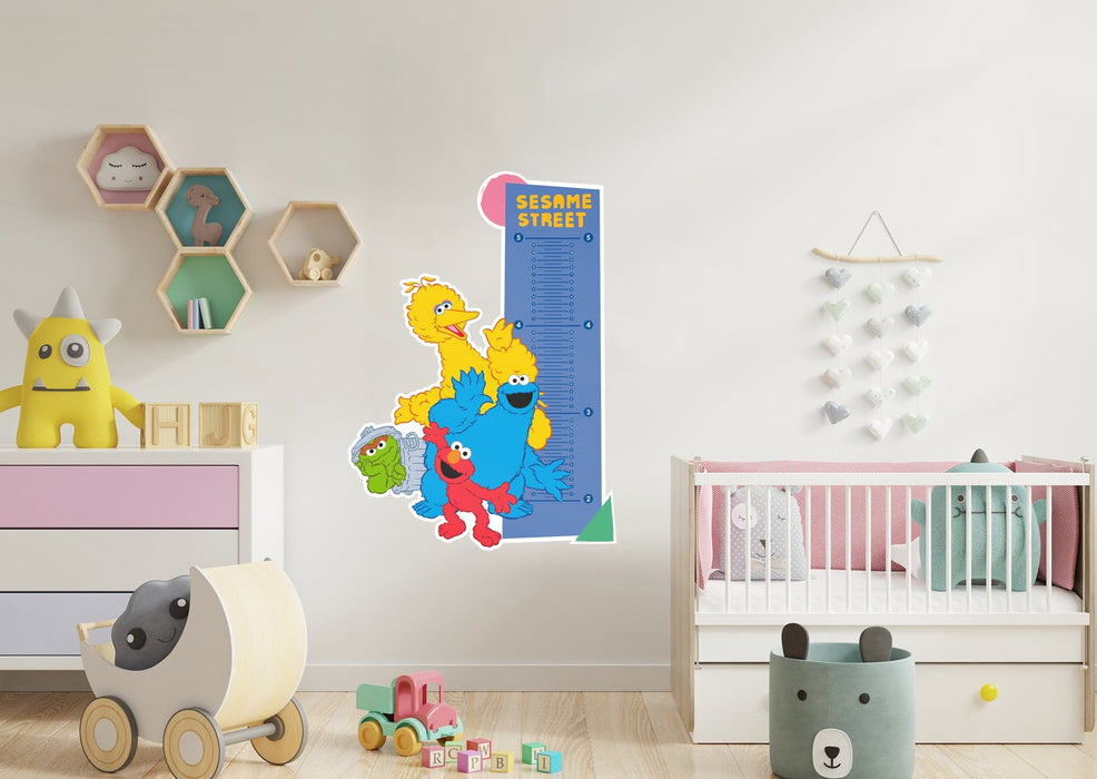 Fathead Shapes Growth Chart - Officially Licensed Sesame Street Removable Wall Adhesive Decal