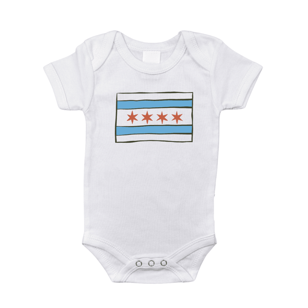 Little Hometown Chicago Flag Baby Onesie