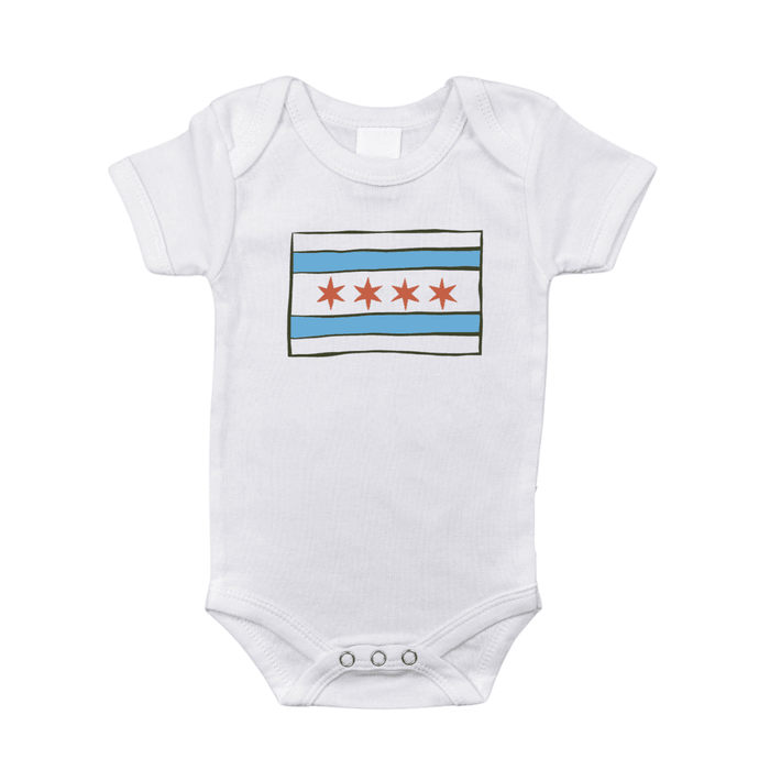 Little Hometown Chicago Flag Baby Onesie