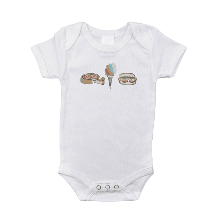 Little Hometown Chicago Foodie Baby Onesie