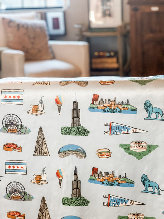 Little Hometown Chicago Plush Throw Blanket 60x80