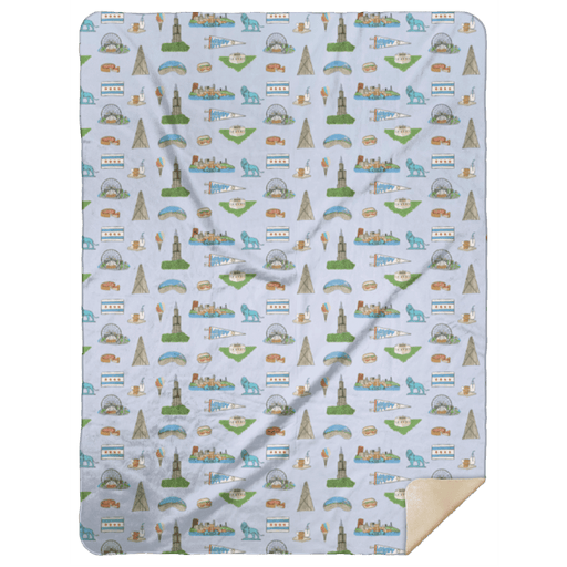 Little Hometown Chicago Plush Throw Blanket 60x80