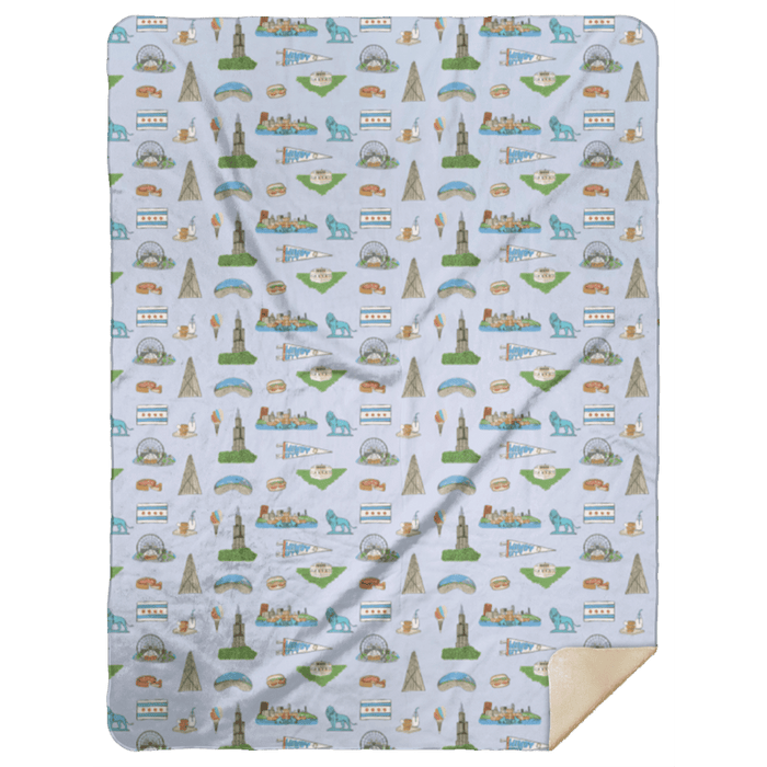 Little Hometown Chicago Plush Throw Blanket 60x80