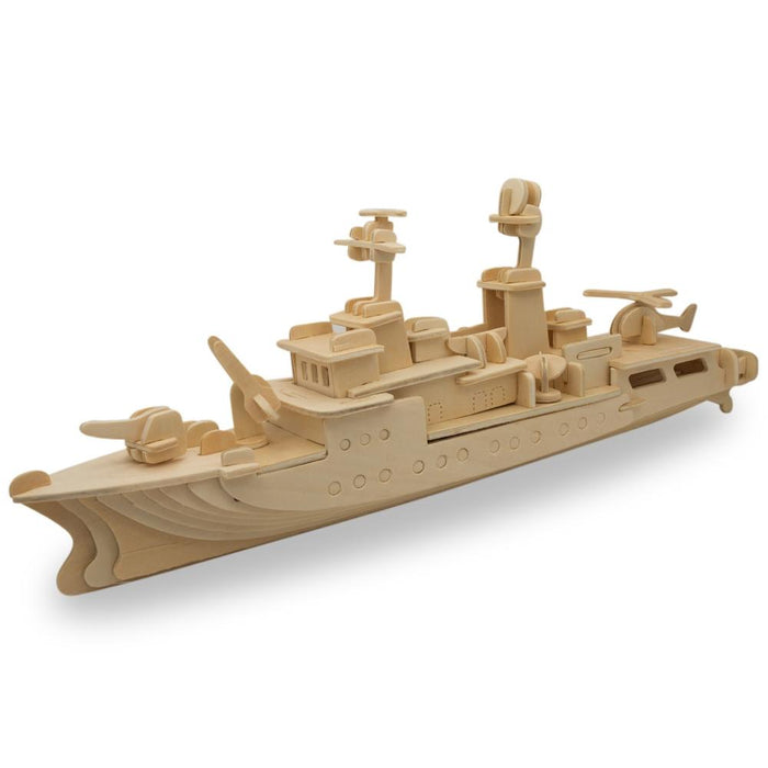 BestPysanky Navy Battleship Destroyer Boat Model Kit Wooden 3D Puzzle 13 Inches Long