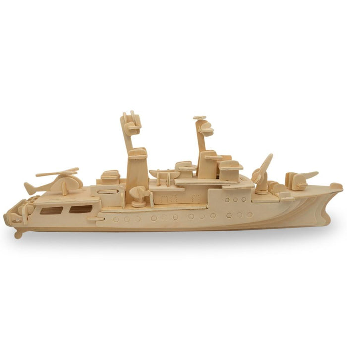 BestPysanky Navy Battleship Destroyer Boat Model Kit Wooden 3D Puzzle 13 Inches Long