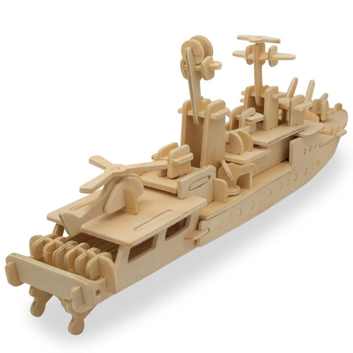 BestPysanky Navy Battleship Destroyer Boat Model Kit Wooden 3D Puzzle 13 Inches Long