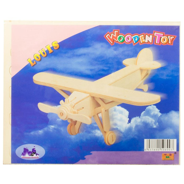 BestPysanky High Wing Propeller Airplane Model Kit Wooden 3D Puzzle