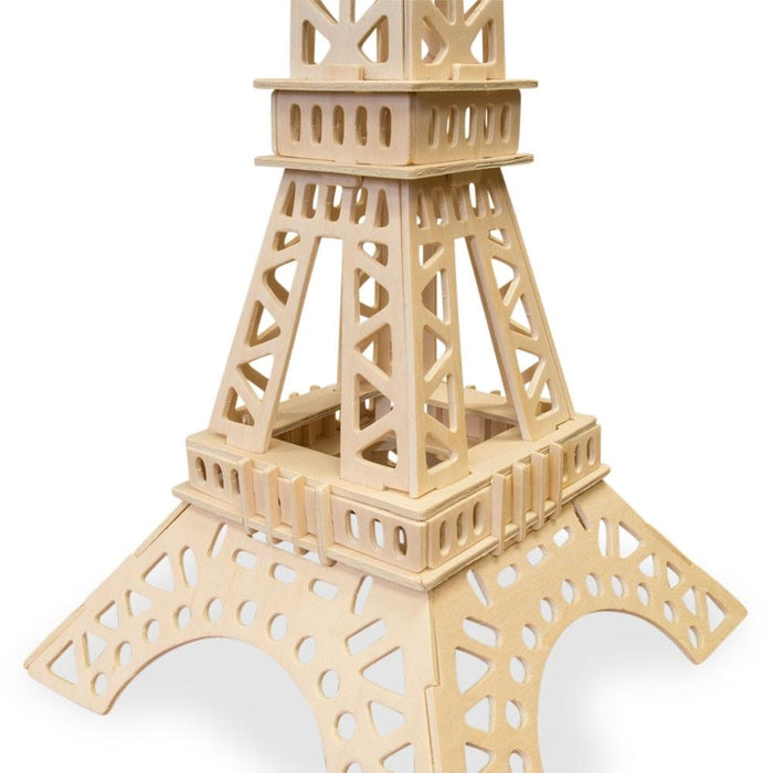 BestPysanky Set of 2 Eiffel Tower and House Model Kit Wooden 3D Puzzles