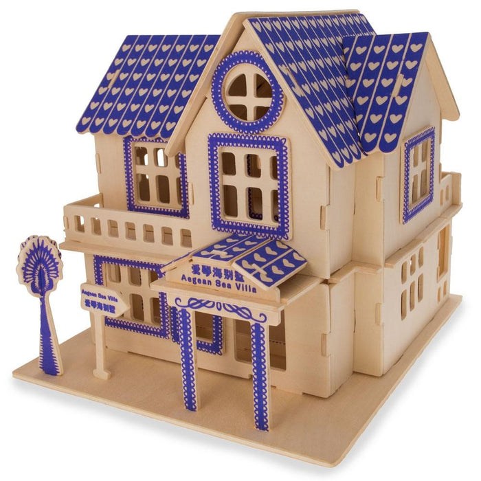 BestPysanky Family Home House Building Model Kit Wooden 3D Puzzle