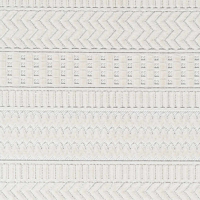 Hauteloom Cira Textured Fringed White Rug - Limited Edition