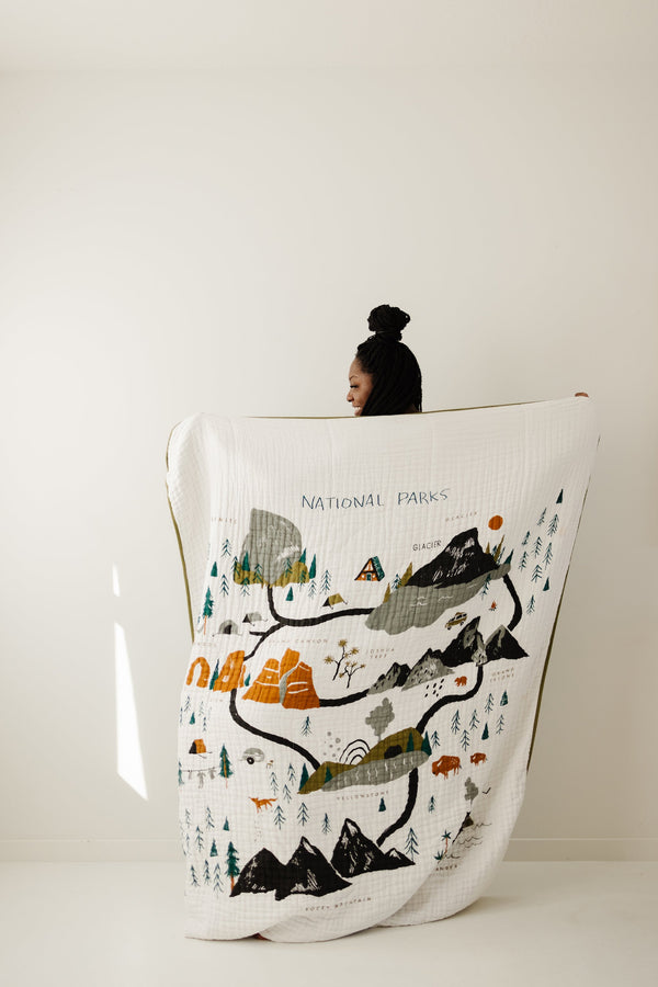 Clementine Kids Large National Parks Throw Blanket