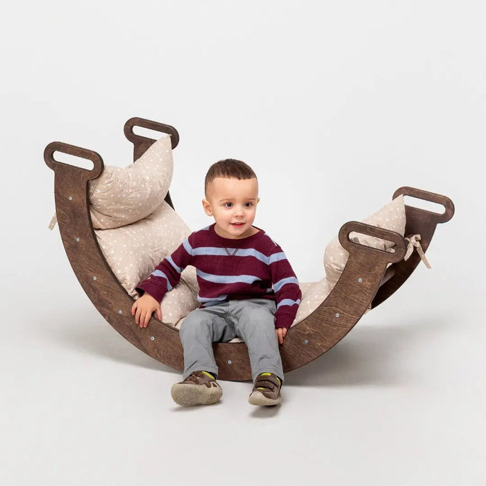 Goodevas Climbing Arch Chocolate + Cushion - Montessori Climbers for Toddlers