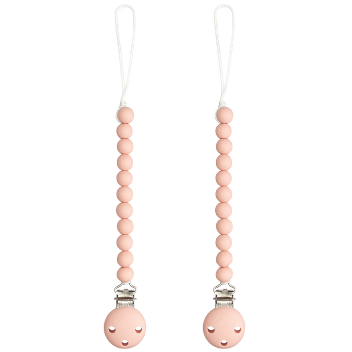 Comfy Cubs Pacifier Clips, 2 Pack - Pink Blush
