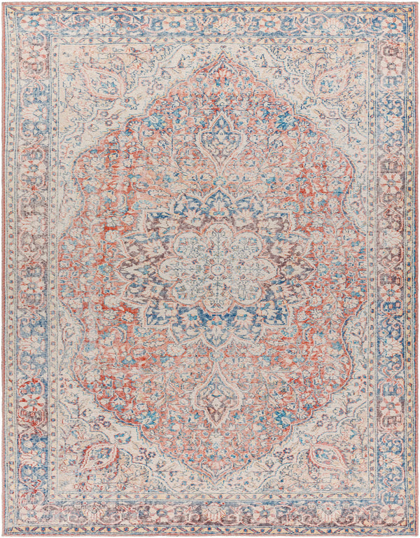 Hauteloom Cream Rust Maribojoc Medallion Washable Area Rug