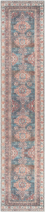 Hauteloom Baltinglass Rust & Blue Washable Area Rug