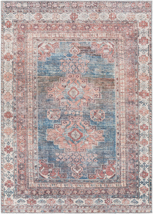 Hauteloom Baltinglass Rust & Blue Washable Area Rug