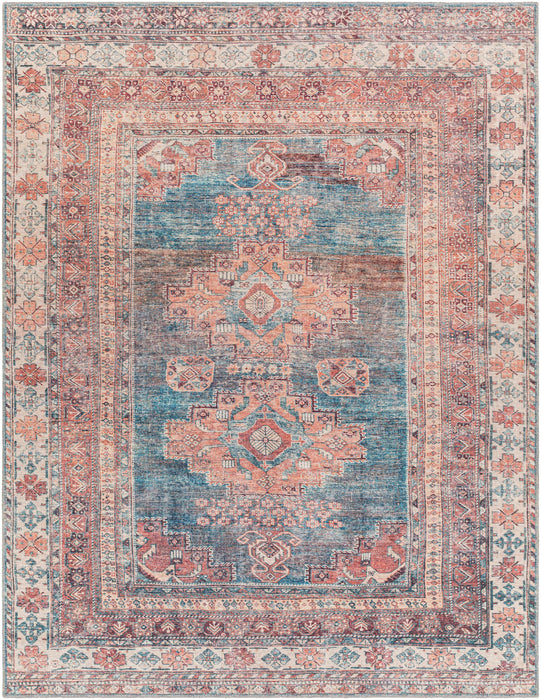 Hauteloom Baltinglass Rust & Blue Washable Area Rug