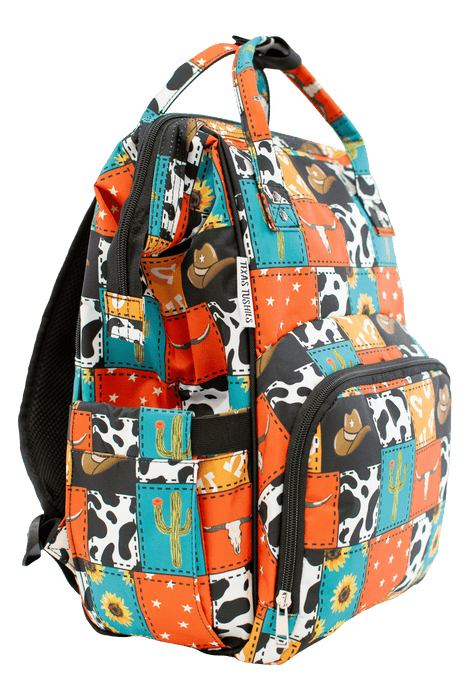 Texas Tushies Cowboy Patches - Diaper Bag