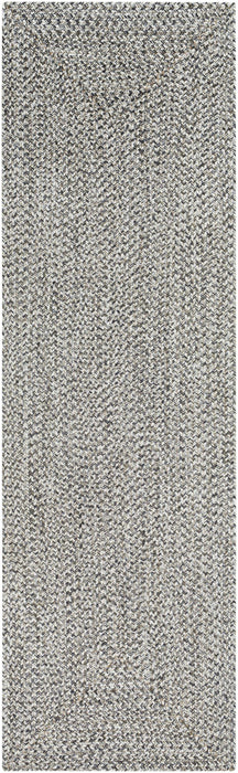 Hauteloom Cream Charcoal Braided Faux Jute Rug