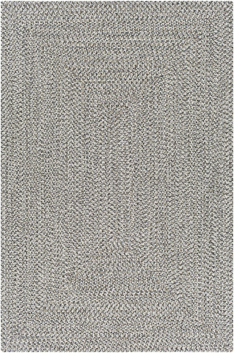 Hauteloom Cream Charcoal Braided Faux Jute Rug