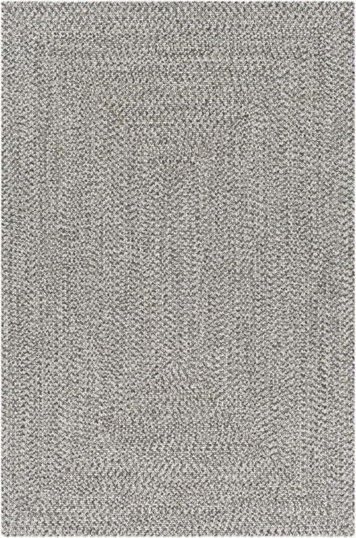 Hauteloom Cream Charcoal Braided Faux Jute Rug