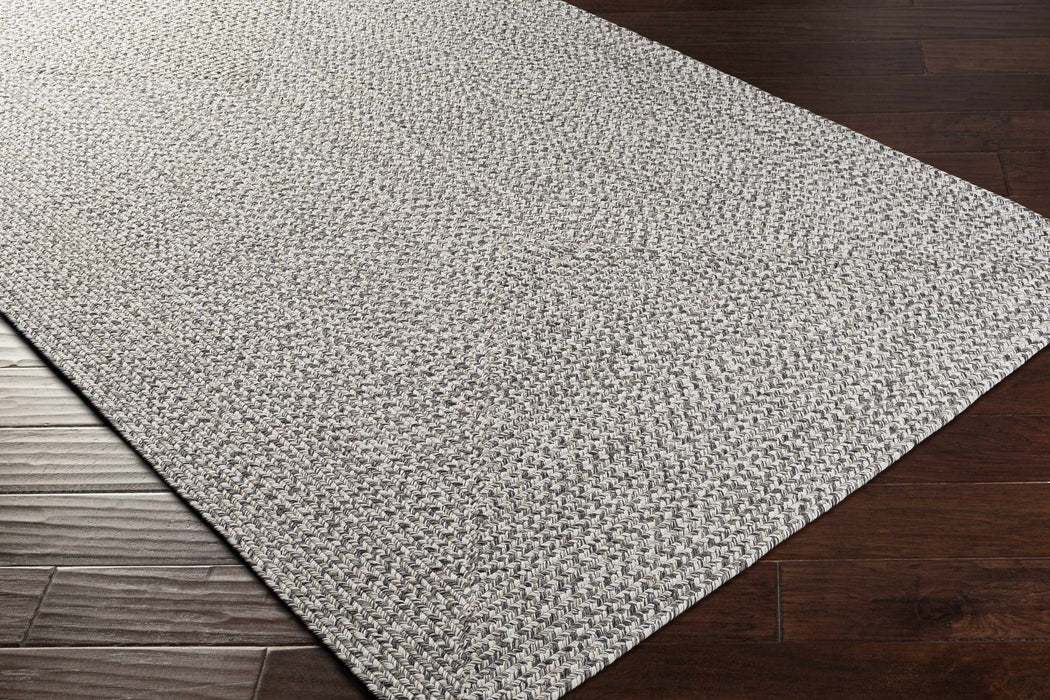 Hauteloom Cream Charcoal Braided Faux Jute Rug