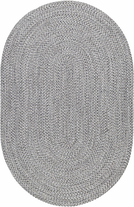 Hauteloom Cream Charcoal Braided Faux Jute Rug