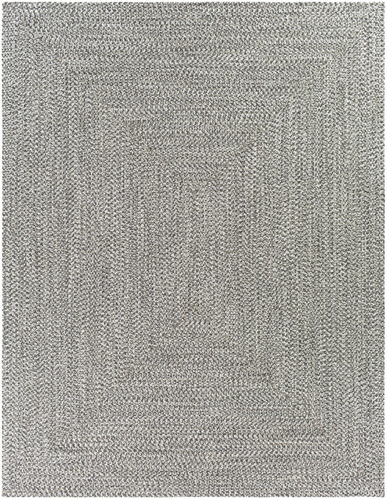 Hauteloom Cream Charcoal Braided Faux Jute Rug