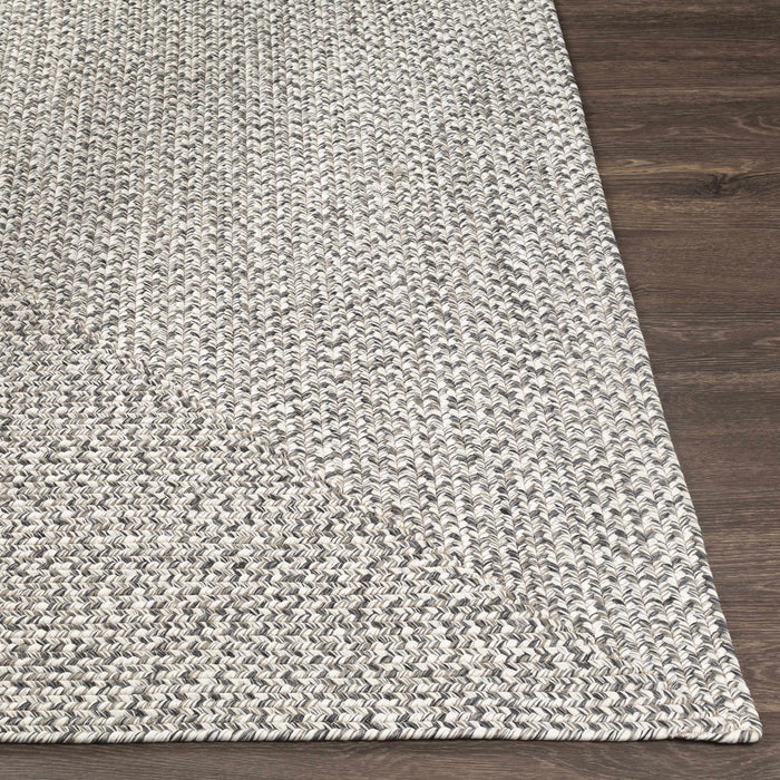 Hauteloom Cream Charcoal Braided Faux Jute Rug