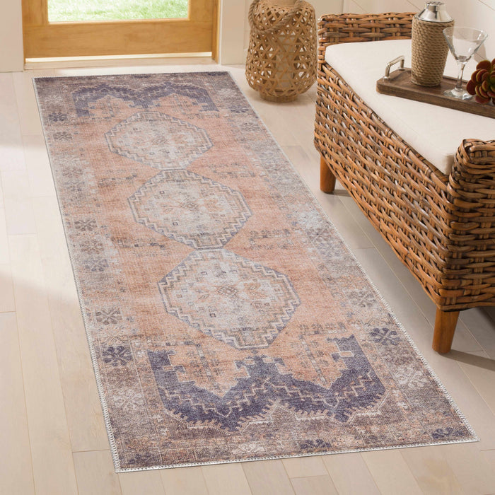 Hauteloom Carrabelle Peach Washable Area Rug - Clearance