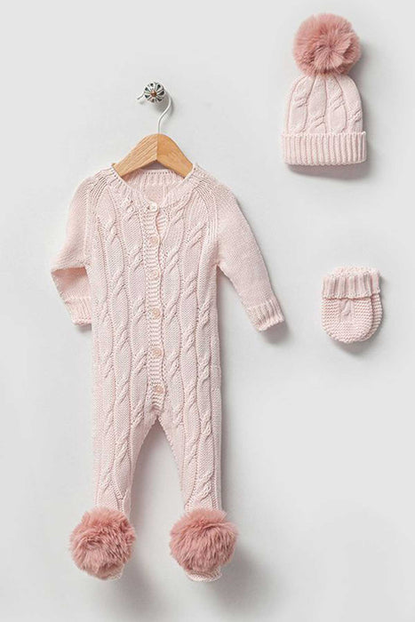 THA Dressing Daniel Pink Newborn Knit Coming Home Set (5 pcs)