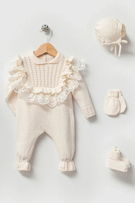 THA Dressing Daphne Cream Newborn Knitwear Coming Home Set (5pcs)