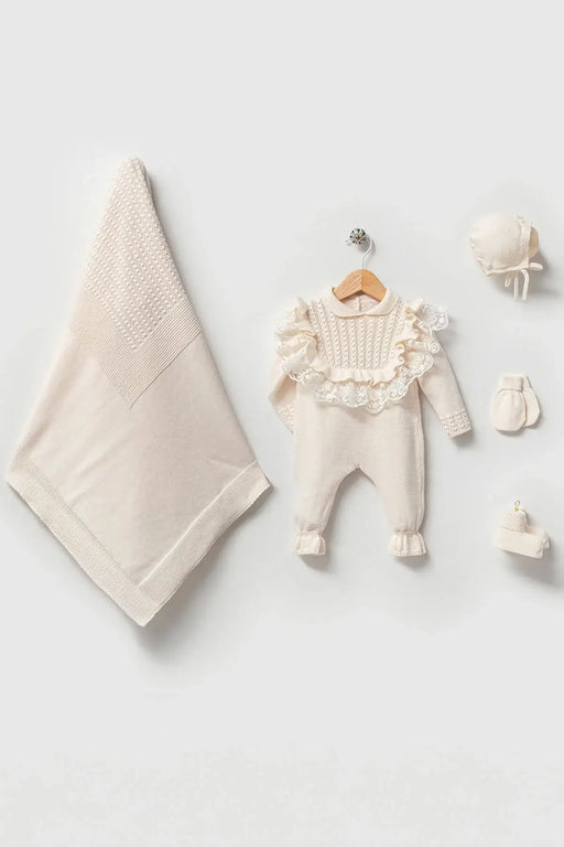 THA Dressing Daphne Cream Newborn Knitwear Coming Home Set (5pcs)
