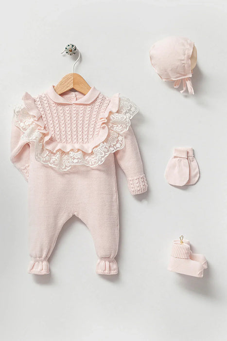 THA Dressing Daphne Pink Newborn Knitwear Coming Home Set (5pcs)