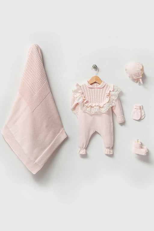 THA Dressing Daphne Pink Newborn Knitwear Coming Home Set (5pcs)