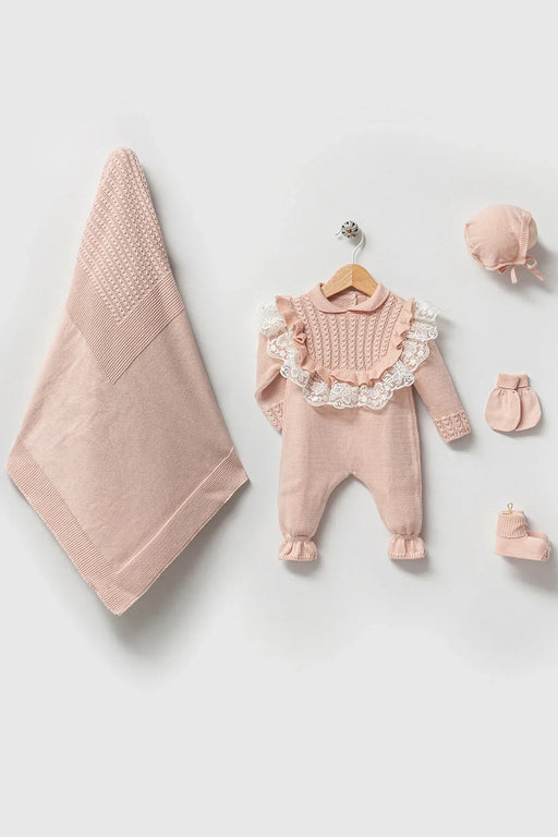 THA Dressing Daphne Powder Newborn Knitwear Coming Home Set (5pcs)