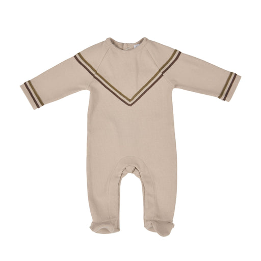 Bebe Sweeny DAVE | Baby Boys Beige Ribbed Cotton Babygrow